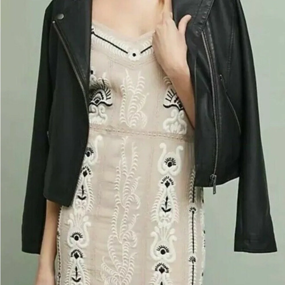 Maeve Beige Embroidered Slip Dress - Picture 8 of 13